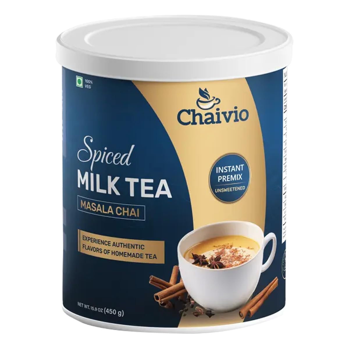 Chaivio Coffee, Authentic Filter Coffee Instant Premix, Unsweetened Instant Coffee Premix, Chicory, 100% Pure and Natural, No Preservatives, Mood booster (1 lb)