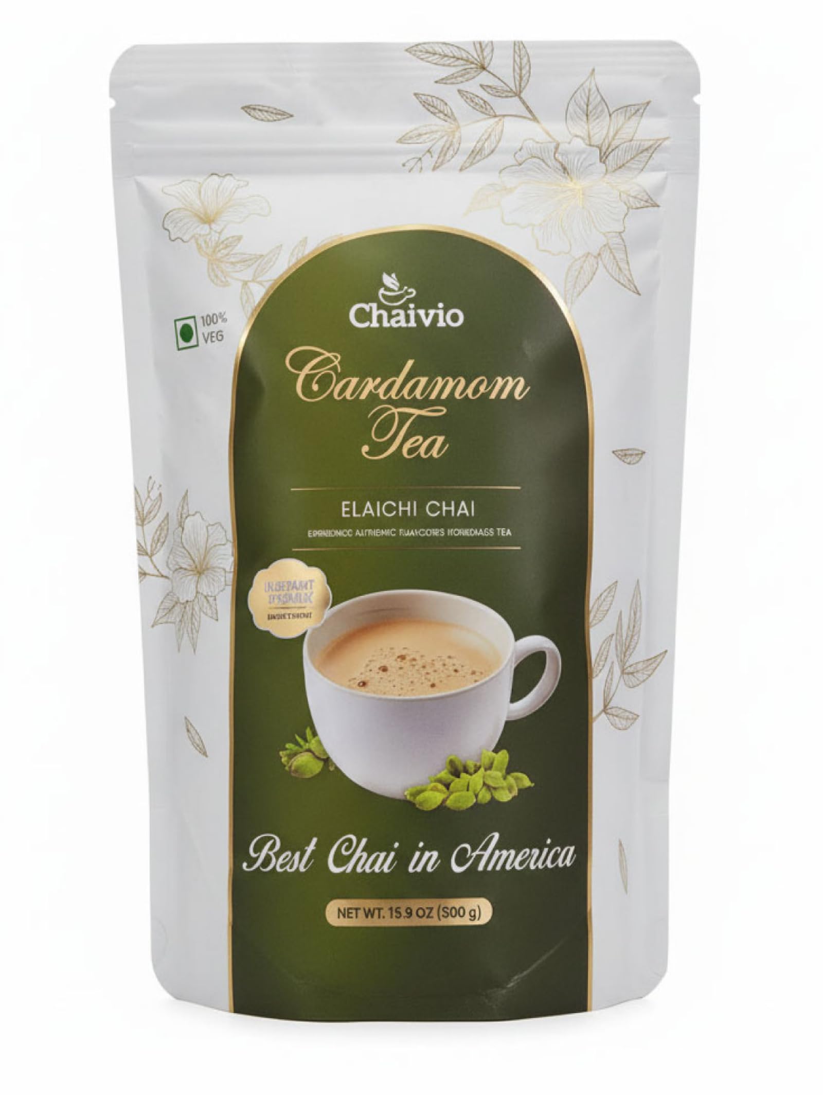 Chaivio Coffee, Authentic Filter Coffee Instant Premix, Unsweetened Instant Coffee Premix, Chicory, 100% Pure and Natural, No Preservatives, Mood booster (1 lb)